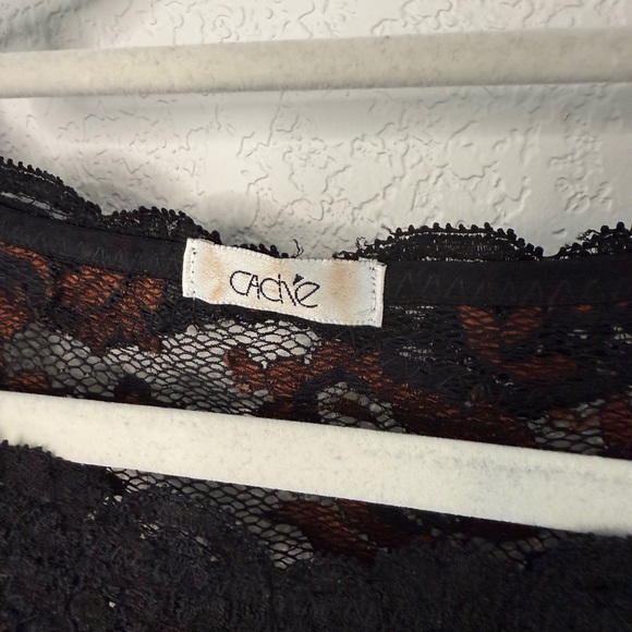 Vintage Cache Black and Brown Lace Blouse - Picture 3 of 4